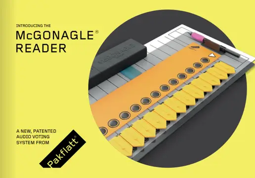 McGonagle Reader, allowing visually impaired people to vote independently in the May 7 Election.