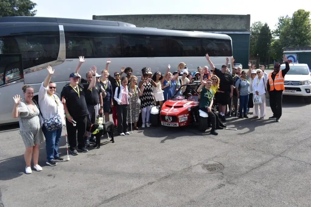 Eye Matter members after an exciting day with Speed of Sight at Bicester Motion, June 2026.