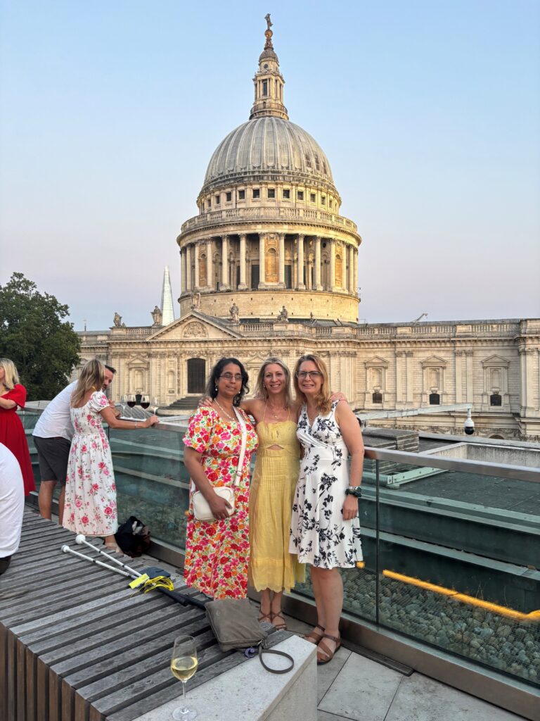 Eye Matter member Amrit, our founder Suzie and Jules from Jules’ Creative Content at the awards party overlooking St Paul’s Cathedral.